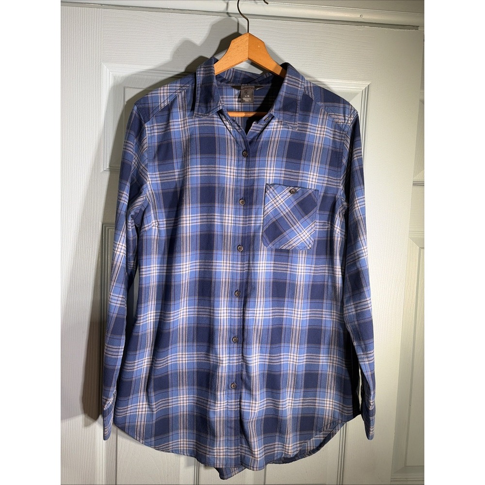 Outdoor Research Women's Sz Large Flannel Hiking Shirt With Side Pockets. Soft.